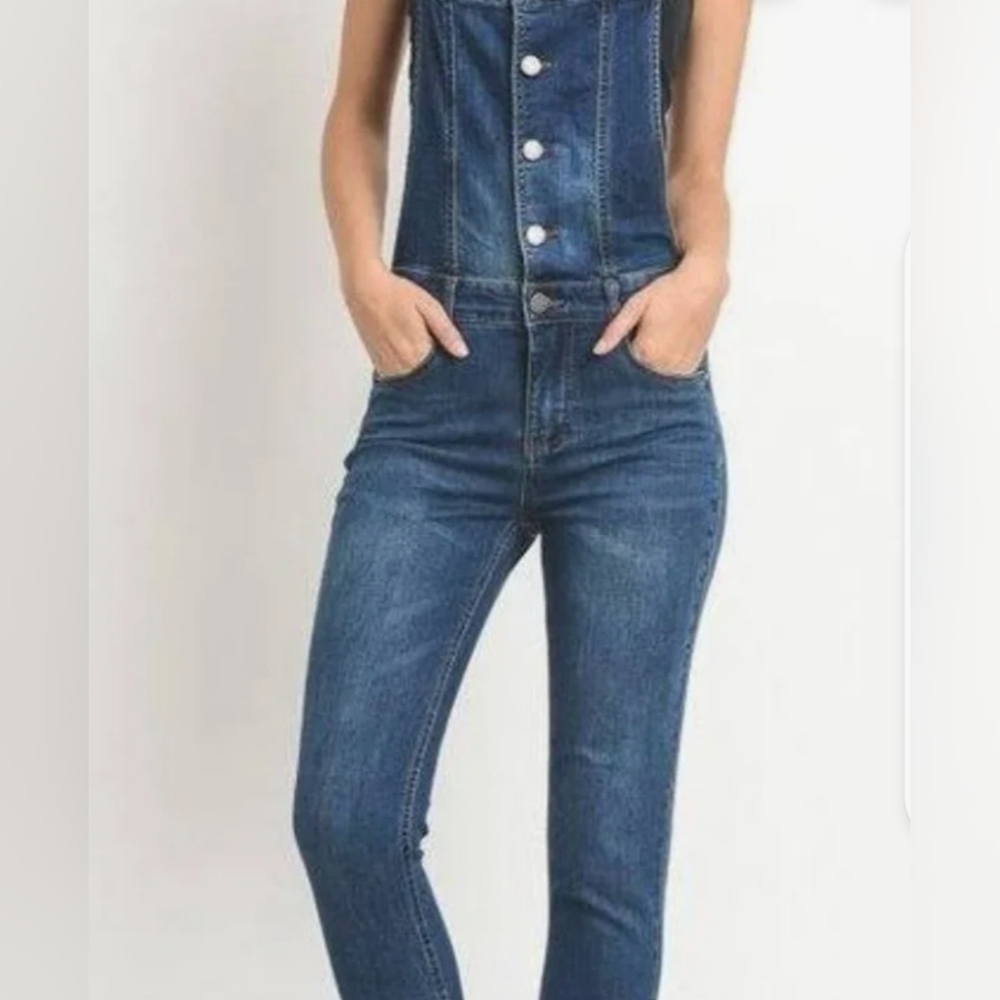Skinny Fries Womens  Bib Farmcore 🐮 Overalls With Frayed bottoms. Size 5.